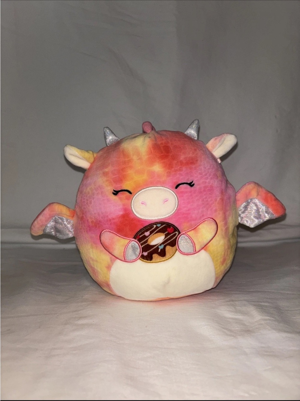 Squishmallow Celestine Winged Tie-Dye Dragon Plush - Pink, Yellow & Orange